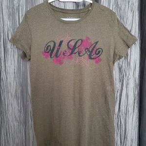 Women's Green USA T. Size L